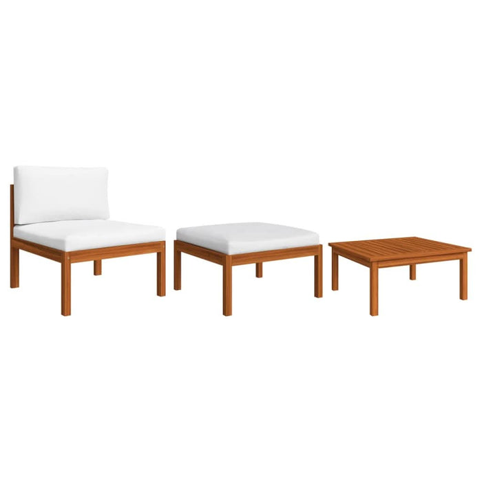 Set mobilier de grădină cu perne, 3 piese, lemn masiv de acacia - WALTI WALTI