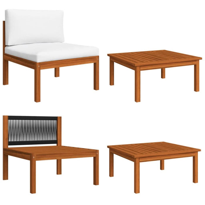 Set mobilier de grădină cu perne, 2 piese, lemn masiv acacia - WALTI WALTI