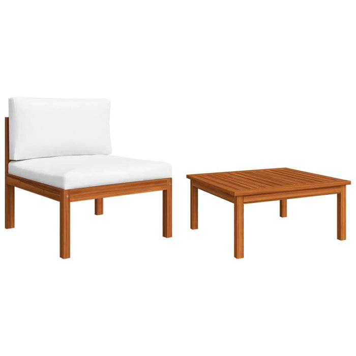 Set mobilier de grădină cu perne, 2 piese, lemn masiv acacia - WALTI WALTI