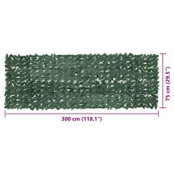 Paravan de balcon, frunze verde închis, 300x100 cm WALTI