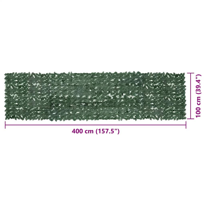 Paravan de balcon, frunze verde închis, 400x100 cm WALTI