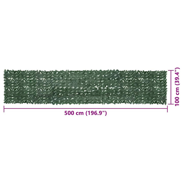 Paravan de balcon, frunze verde închis, 500x100 cm WALTI