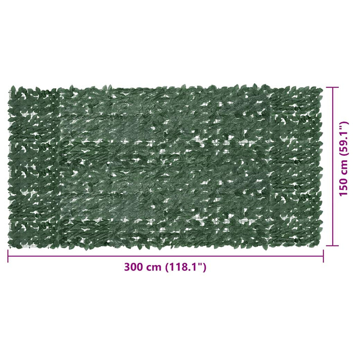 Paravan de balcon, frunze verde închis, 300x150 cm WALTI