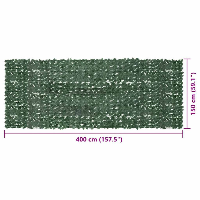 Paravan de balcon, frunze verde închis, 400x150 cm WALTI