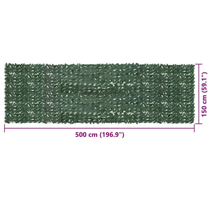 Paravan de balcon, frunze verde închis, 500x150 cm WALTI
