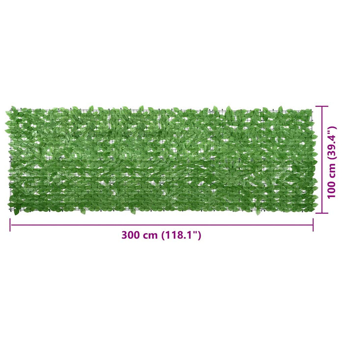Paravan de balcon, frunze verde închis, 300x100 cm WALTI