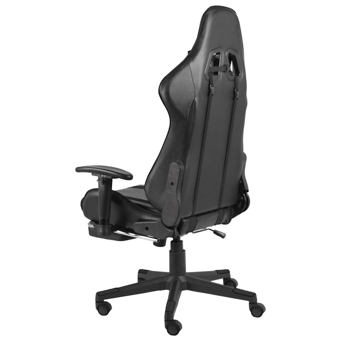 Scaun de jocuri pivotant cu suport de picioare, negru, PVC WALTI