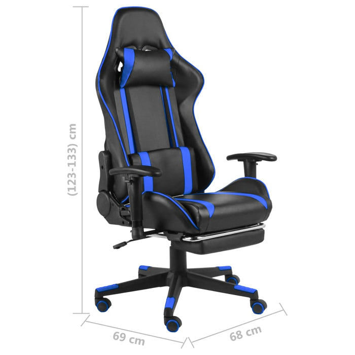 Scaun de jocuri pivotant cu suport de picioare, albastru, PVC - WALTI WALTI