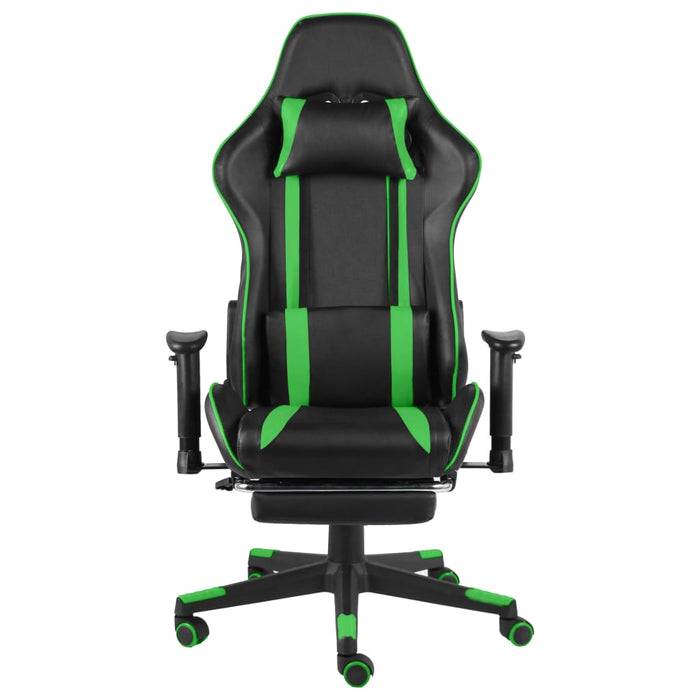 Scaun de jocuri pivotant cu suport de picioare, verde, PVC - WALTI WALTI