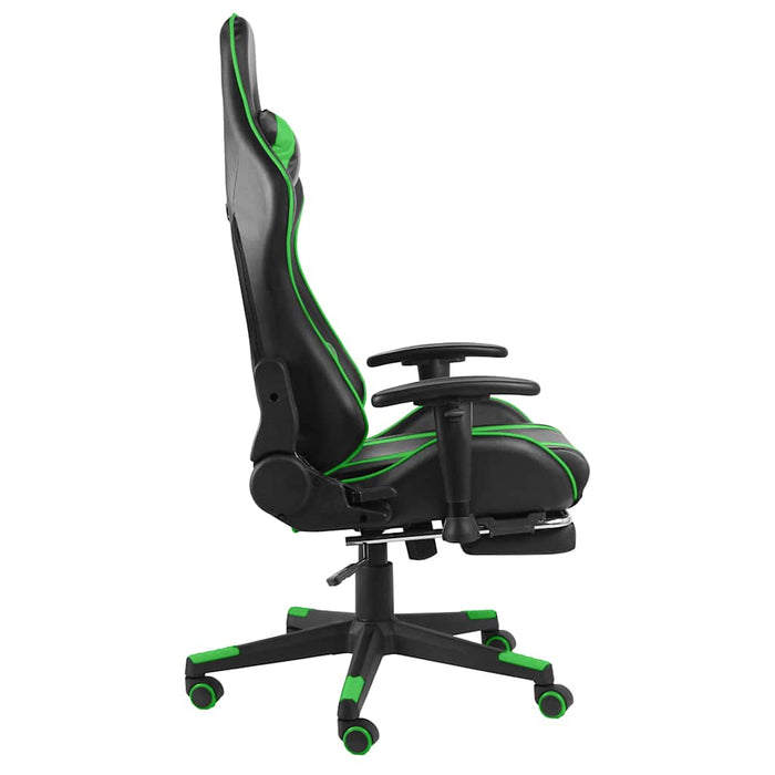 Scaun de jocuri pivotant cu suport de picioare, verde, PVC - WALTI WALTI