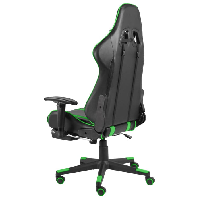 Scaun de jocuri pivotant cu suport de picioare, verde, PVC - WALTI WALTI