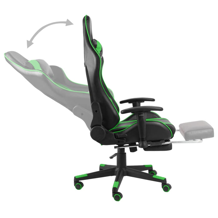 Scaun de jocuri pivotant cu suport de picioare, verde, PVC - WALTI WALTI