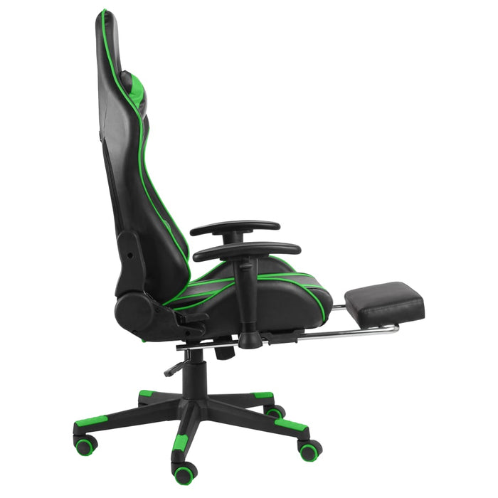 Scaun de jocuri pivotant cu suport de picioare, verde, PVC - WALTI WALTI