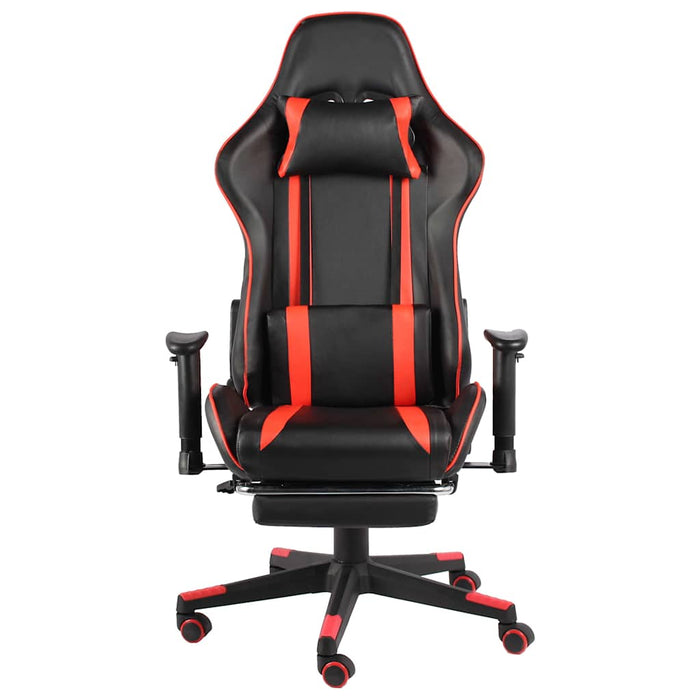 Scaun de gaming pivotant cu suport de picioare, roșu, PVC WALTI