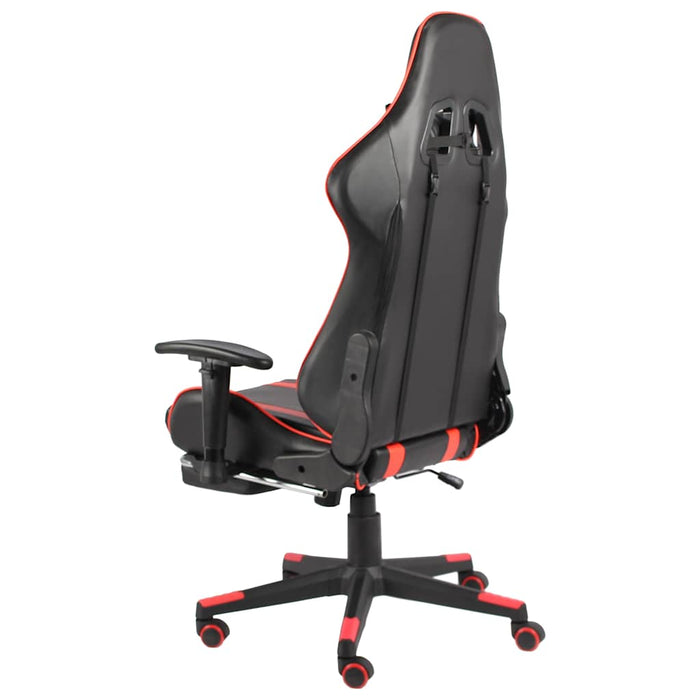 Scaun de gaming pivotant cu suport de picioare, roșu, PVC WALTI
