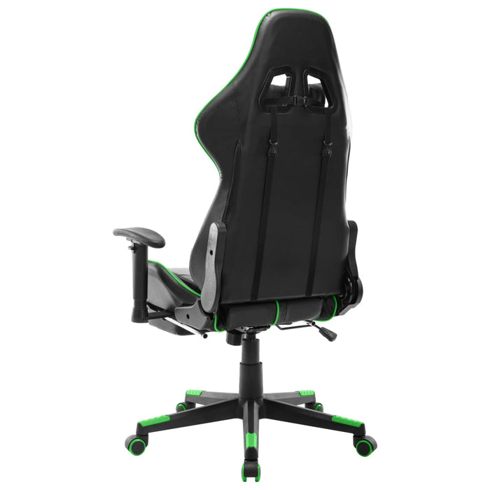 Scaun jocuri cu suport picioare, negru/verde, piele artificială - WALTI WALTI