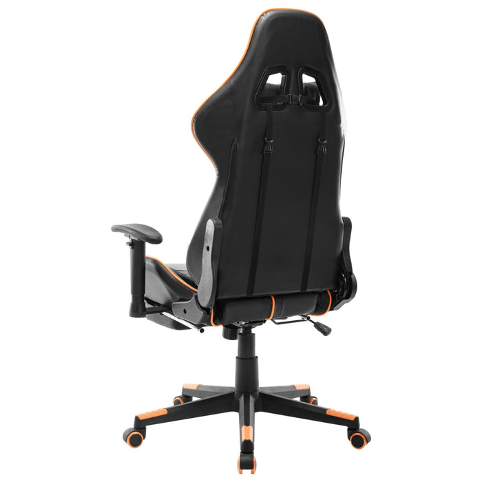 Scaun gaming cu suport picioare, negru/oranj, piele ecologică - WALTI WALTI