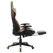 Scaun gaming cu suport picioare, negru/oranj, piele ecologică - WALTI WALTI