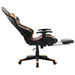 Scaun gaming cu suport picioare, negru/oranj, piele ecologică - WALTI WALTI