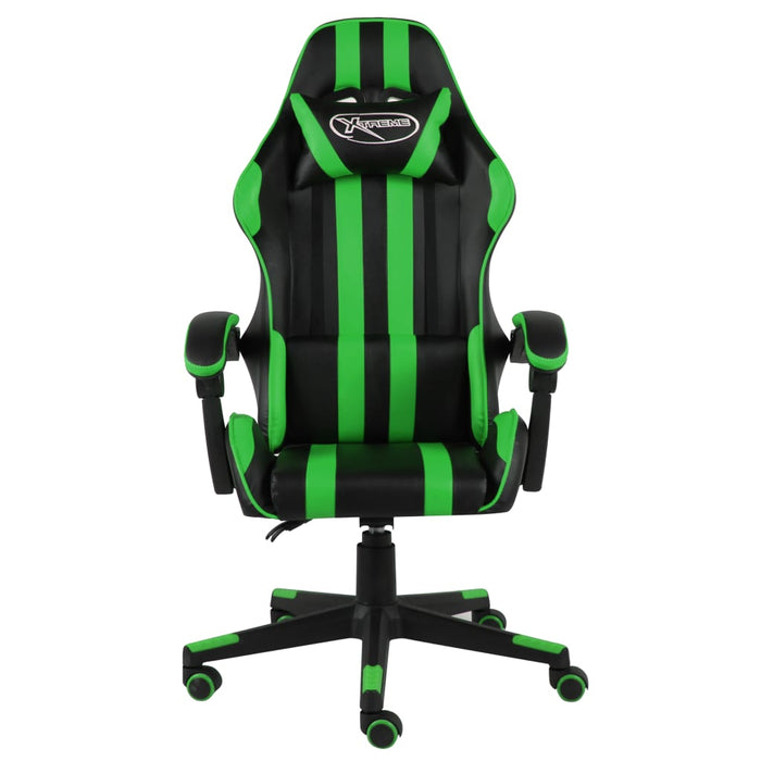 Scaun de racing, negru și verde, piele ecologică - WALTI WALTI