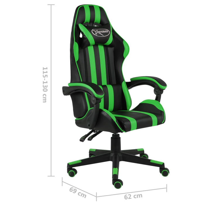 Scaun de racing, negru și verde, piele ecologică - WALTI WALTI
