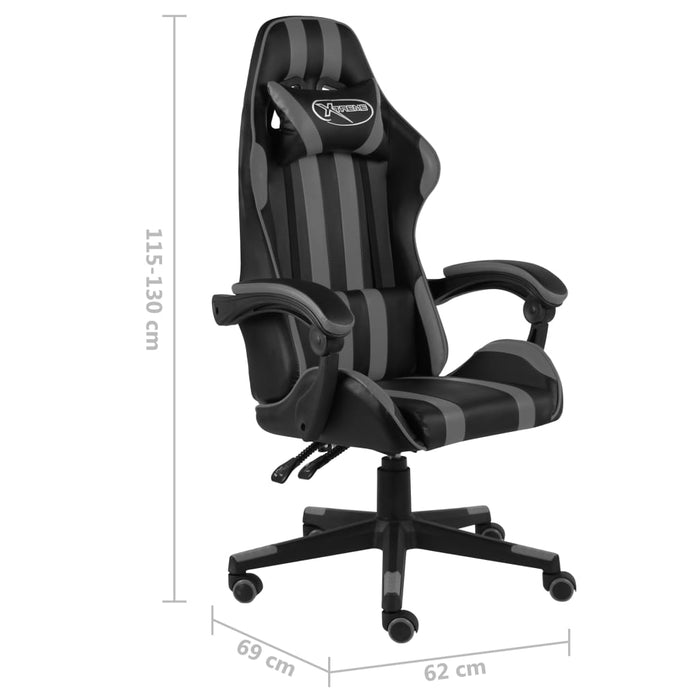 Scaun de racing, negru și gri, piele ecologică - WALTI WALTI