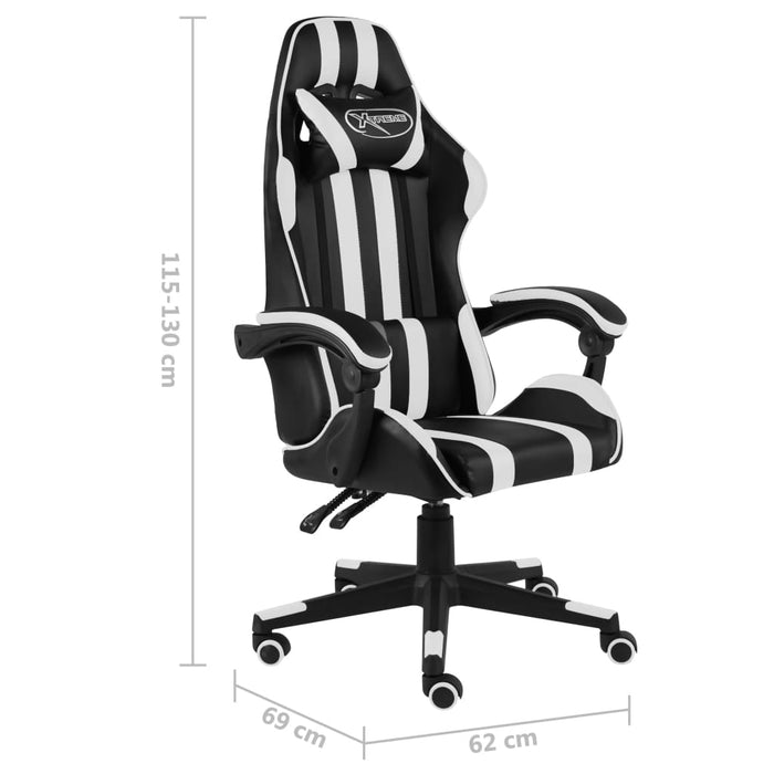 Scaun de racing, negru și alb, piele ecologică - WALTI WALTI