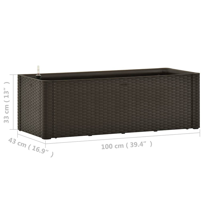 Strat înălțat grădină sistem automat udare cafeniu 100x43x33 cm - WALTI WALTI