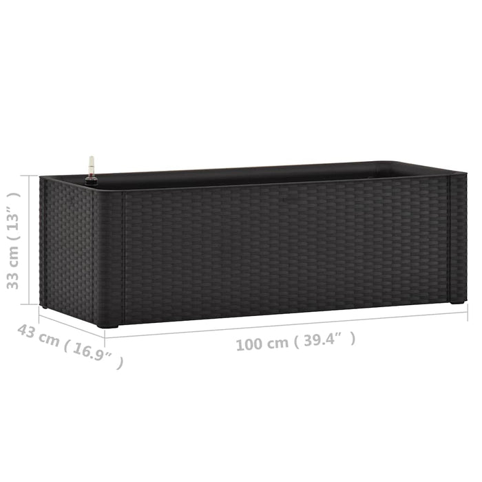 Strat înălțat grădină sistem auto-udare, antracit, 100x43x33 cm - WALTI WALTI