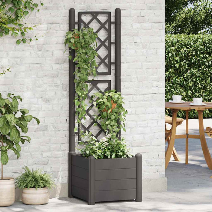 Jardinieră de grădină cu spalier, antracit, 43x43x142 cm, PP - WALTI WALTI