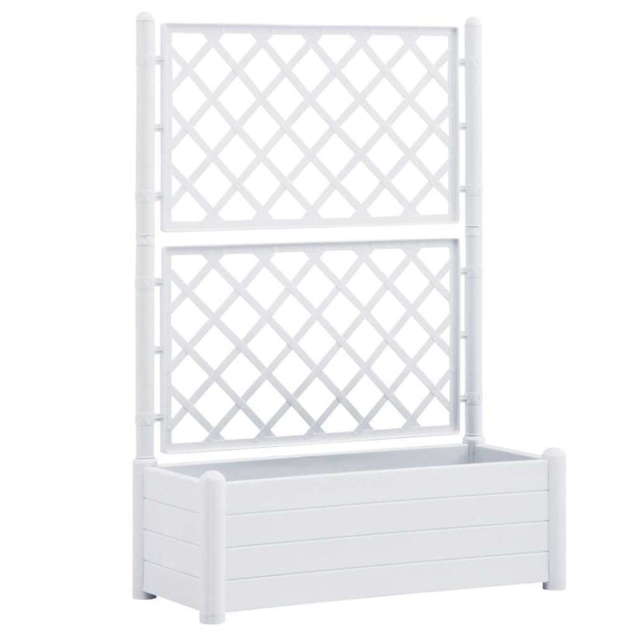 Jardinieră de grădină cu spalier, alb, 100 x 43 x 142, PP - WALTI WALTI