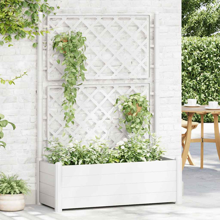 Jardinieră de grădină cu spalier, alb, 100 x 43 x 142, PP - WALTI WALTI