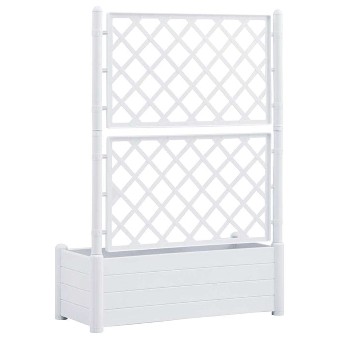 Jardinieră de grădină cu spalier, alb, 100 x 43 x 142, PP - WALTI WALTI