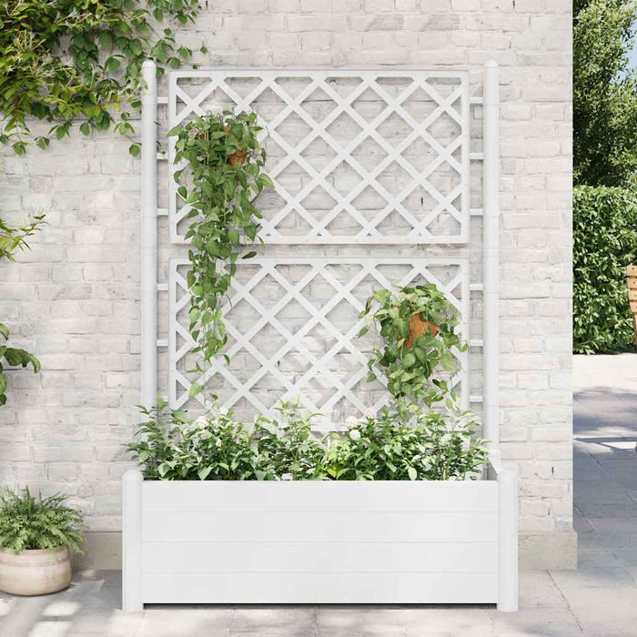 Jardinieră de grădină cu spalier, alb, 100 x 43 x 142, PP - WALTI WALTI