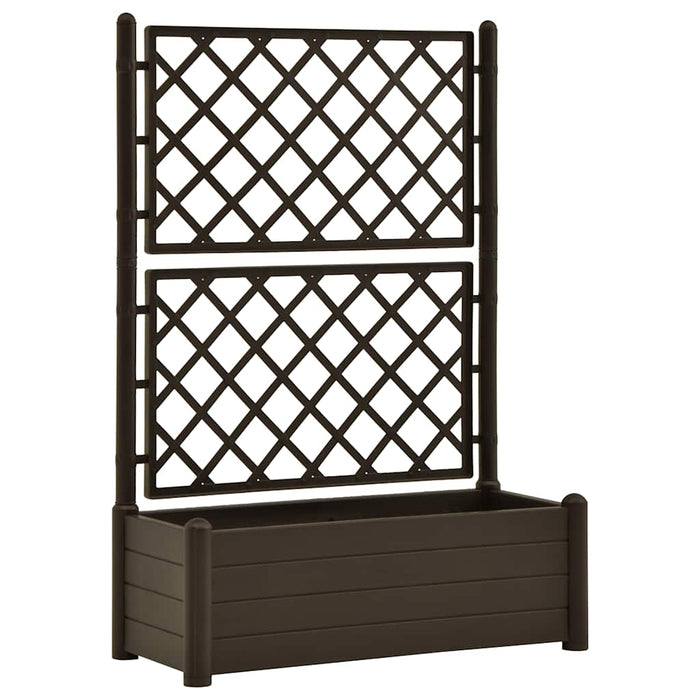 Jardinieră de grădină cu spalier, cafeniu, 100 x 43 x 142 cm PP - WALTI WALTI