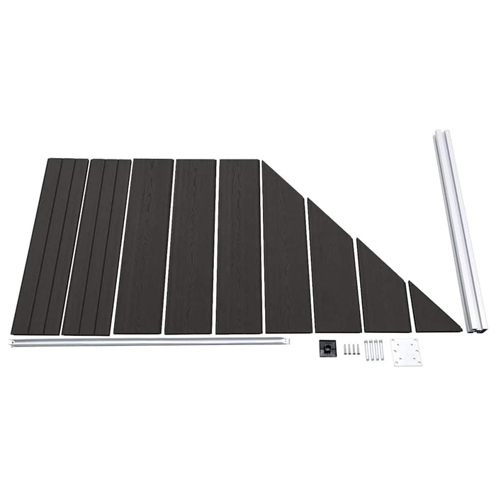 Panou de gard, negru, 95 x (105-180) cm, WPC - WALTI WALTI