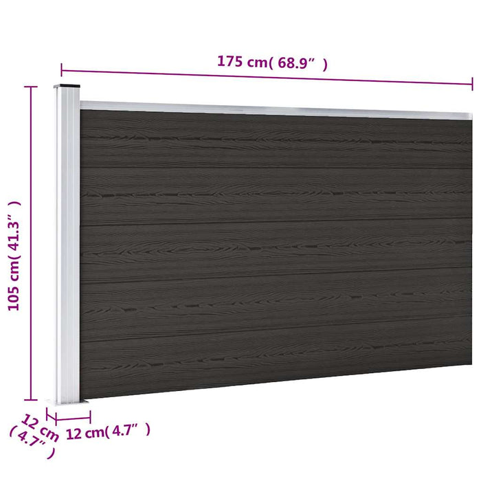 Set de panouri de gard, negru, 175x105 cm, WPC - WALTI WALTI