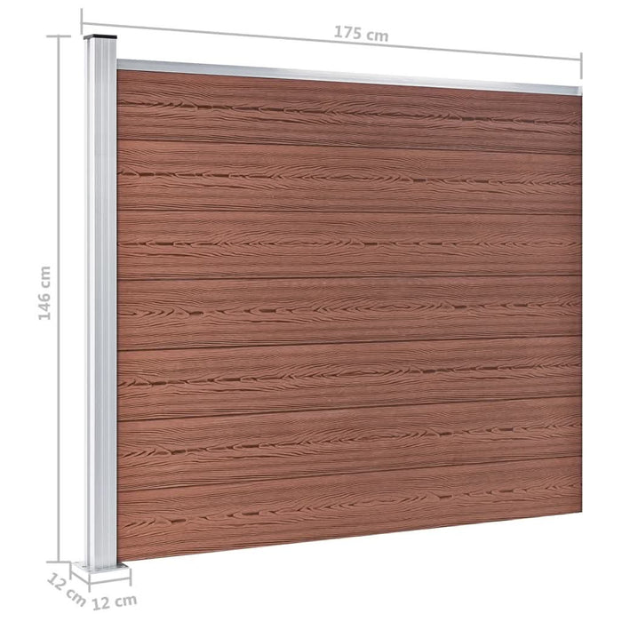 Panou de gard, maro, 175 x 146 cm, WPC - WALTI WALTI