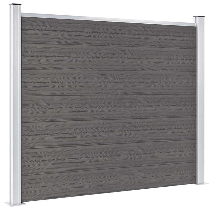 Panou de gard, gri, 180x146 cm, WPC - WALTI WALTI