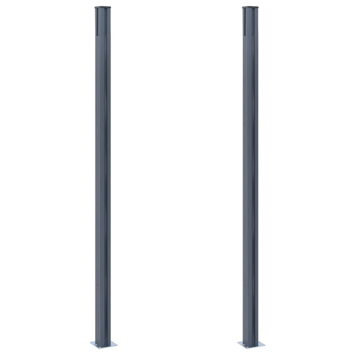 Stâlpi de gard, 2 buc., gri închis, 185 cm, aluminiu - WALTI WALTI
