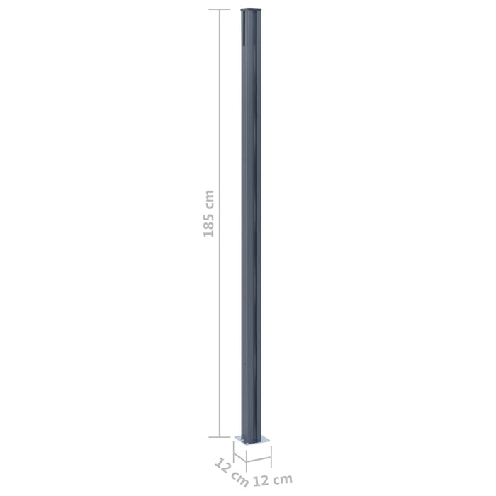 Stâlpi de gard, 2 buc., gri închis, 185 cm, aluminiu - WALTI WALTI