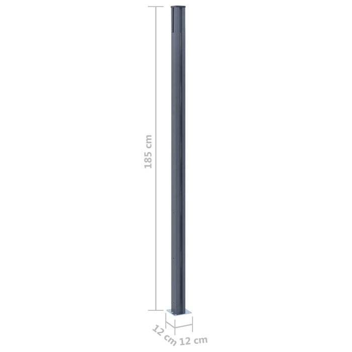 Stâlpi de gard, 3 buc., gri închis, 185 cm, aluminiu - WALTI WALTI