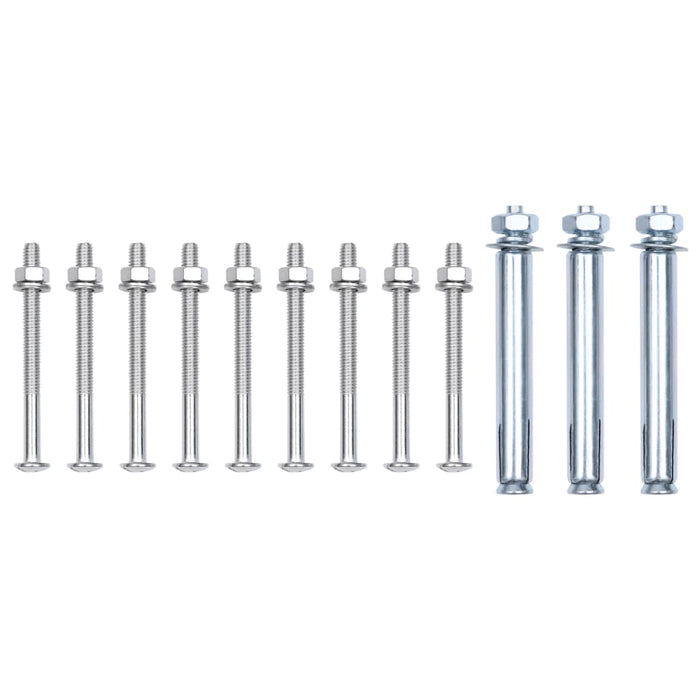 Suporturi pentru stâlp de gard, 3 buc., oțel zincat - WALTI WALTI