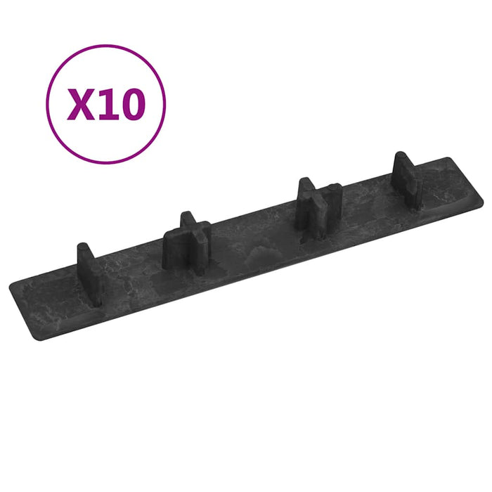 Capace de capăt pardoseală terasă, 10 buc., negru, plastic - WALTI WALTI