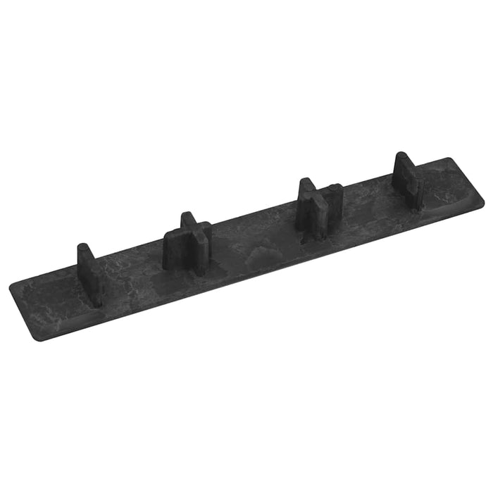 Capace de capăt pardoseală terasă, 10 buc., negru, plastic - WALTI WALTI