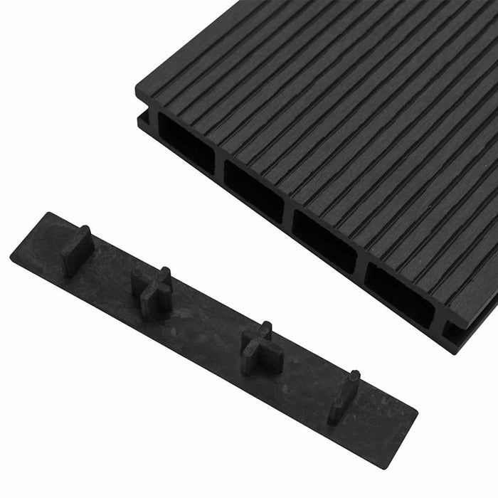 Capace de capăt pardoseală terasă, 10 buc., negru, plastic - WALTI WALTI