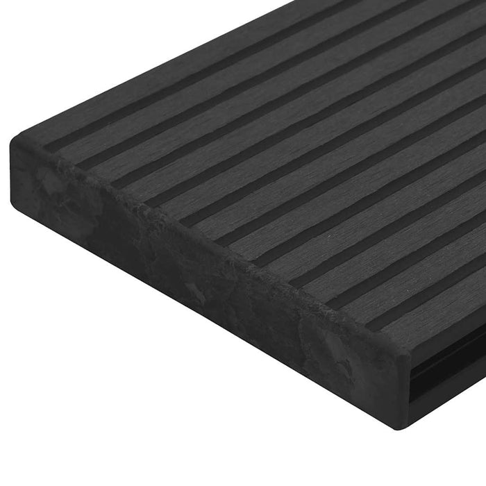 Capace de capăt pardoseală terasă, 10 buc., negru, plastic - WALTI WALTI
