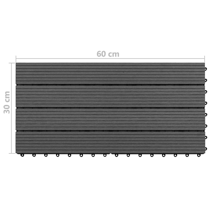 Placă de decking 6 pcs Negru 60 x 30 cm Lemn compozit - WALTI WALTI