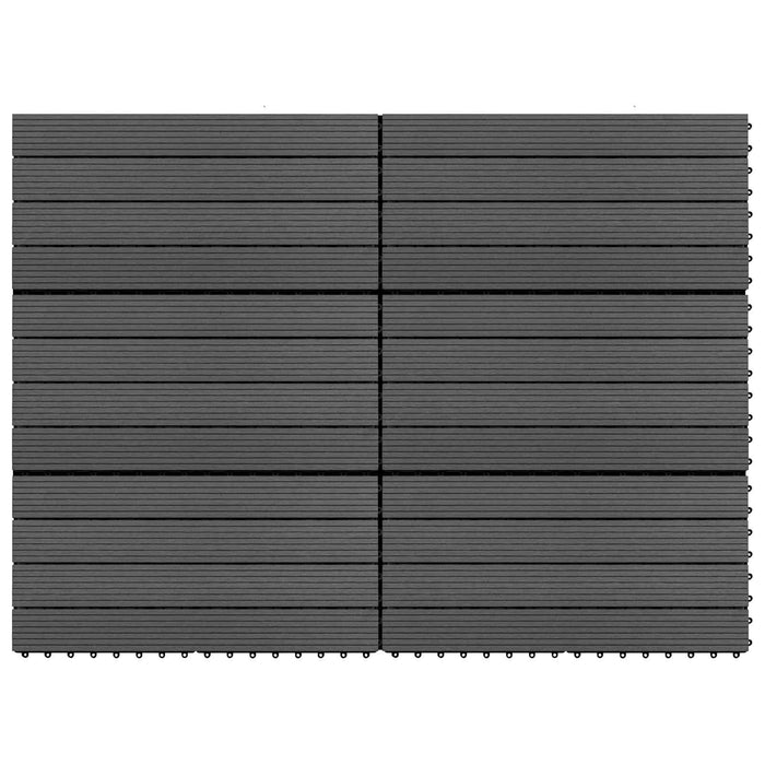 Placă de decking 6 pcs Negru 60 x 30 cm Lemn compozit - WALTI WALTI