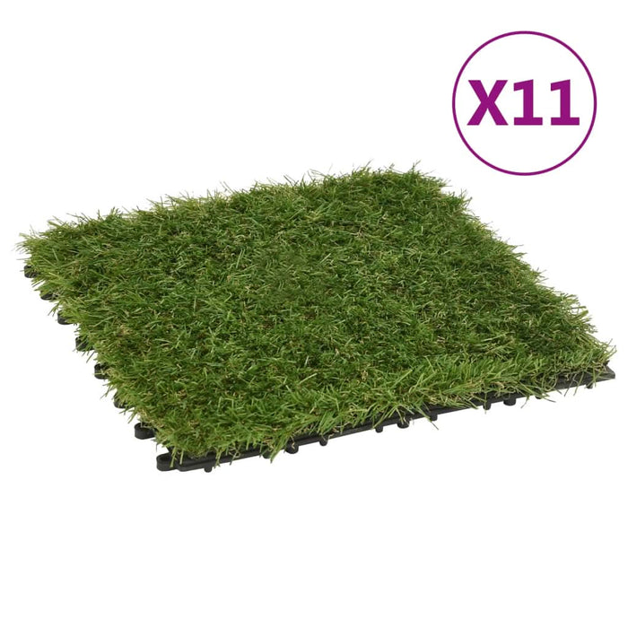 Plăci de iarbă artificială, 11 buc, verde, 30x30 cm - WALTI WALTI
